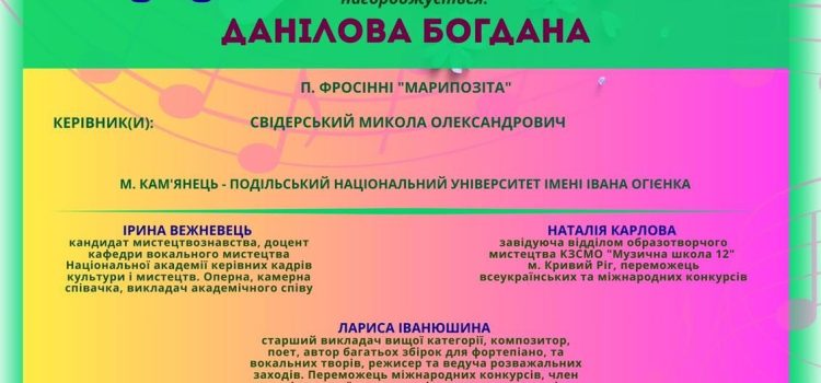 Вітаємо з перемогою в Міжнародному конкурсі мистецтв “Симфонія весни” Вітаємо з перемогою в Міжнародному конкурсі мистецтв “Симфонія весни”