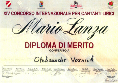 Diplom Mario Lanza